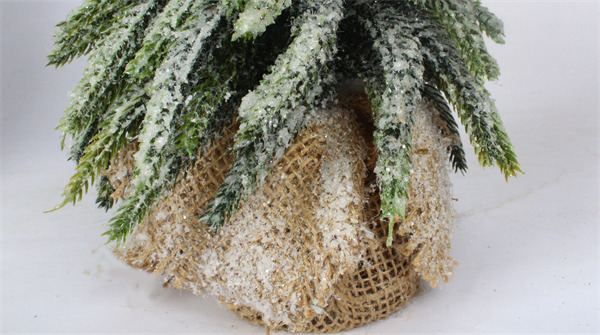 Christmas Decorations with Burlap Wooden Base Ice Finish